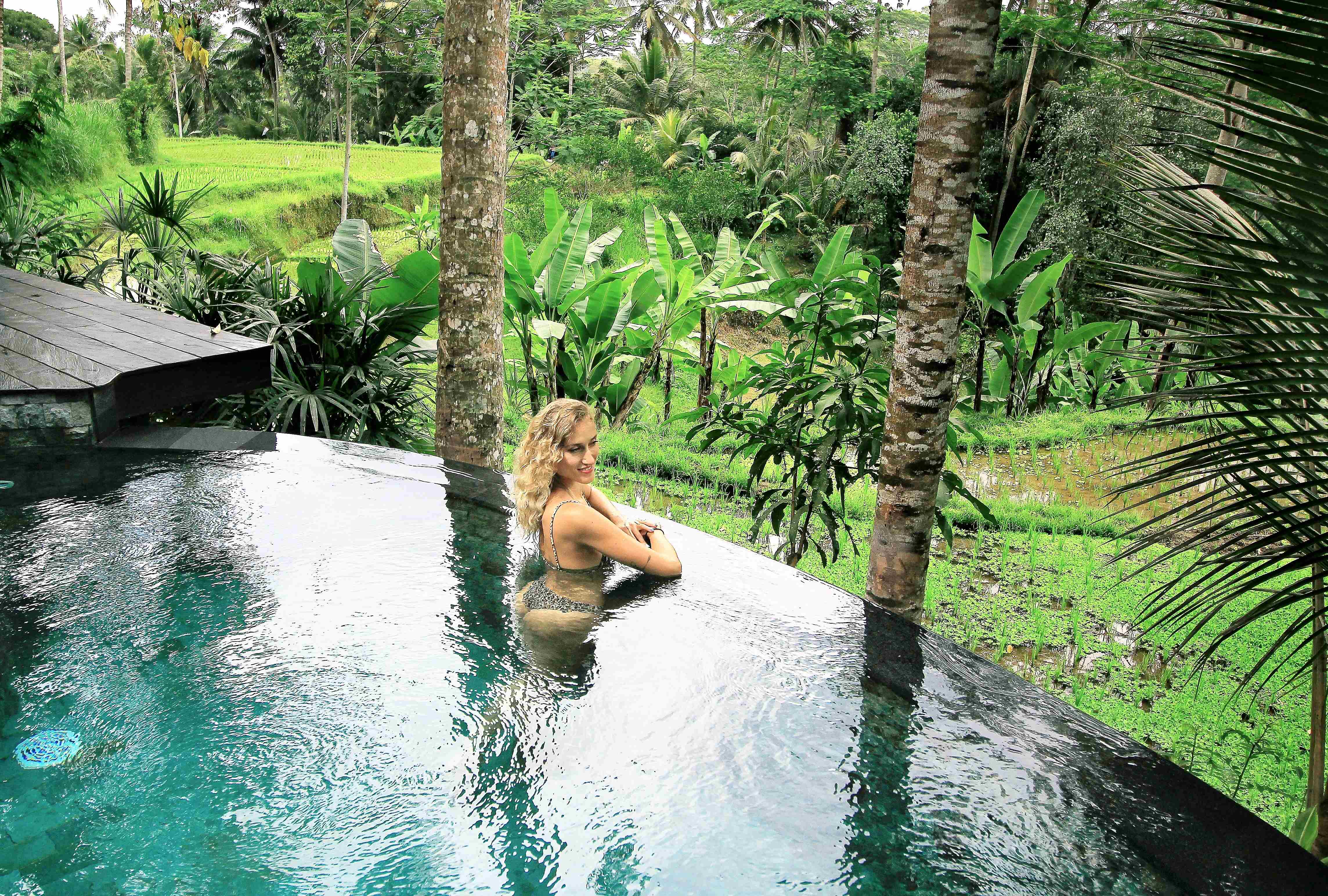 Chandra at Masakali view of the pool