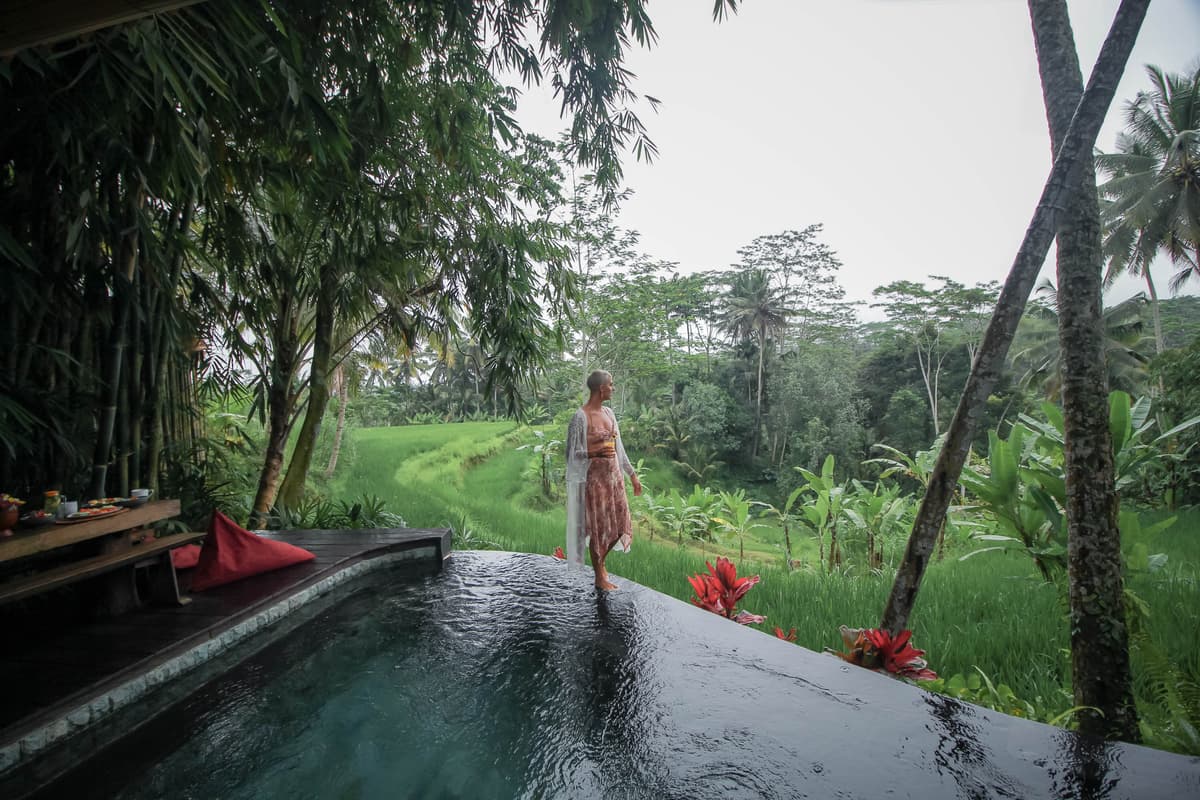 surya at Masakali view of the pool